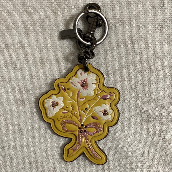 Coach Other - Coach Yellow/Pink/White Sparkling Floral Keychain/Accessory